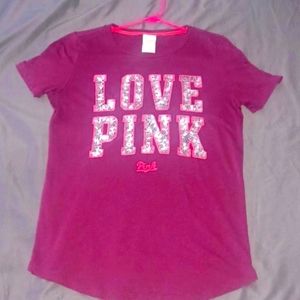 Victoria secret PINK maroon T shirt